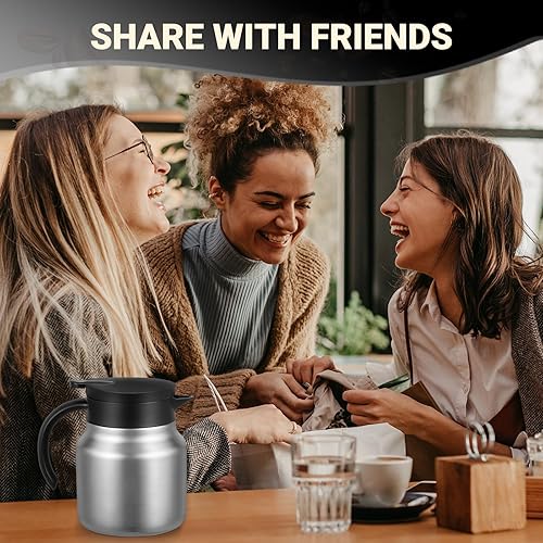 Miniatura 6 de Jarras térmicas de café de 27 onzas para mantener el calorfrío, jarra de café de acero inoxidable, jarra de agua aislada a prueba de polvo para