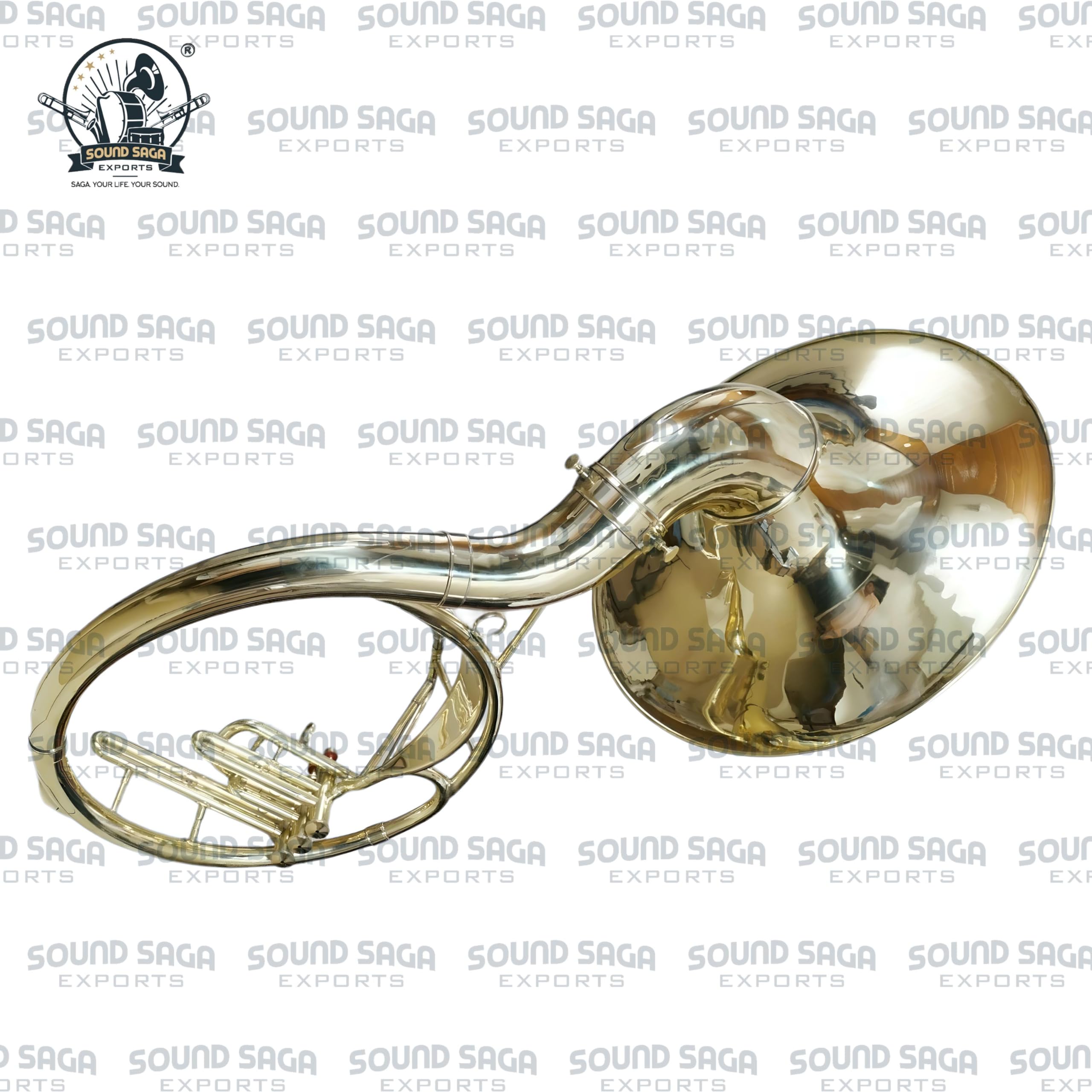 Sousaphone - Pasador BB hecho a mano de latón de alta calidad, incluye boquilla y funda de transporte (latón)