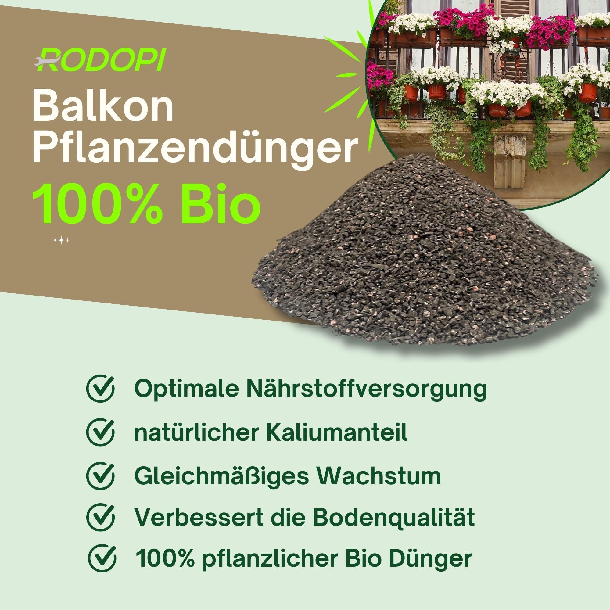 Bltenzauber Bio-Dnger fr Balkon- & Kbelpflanzen  100% Pflanzlich,  Organischer NPK-Dnger (7-3-10) mit Spurennhrstoffen & Mikroorganismen   Wachstums- & Bltephase  Made in Germany 850Gramm : Amazon.de: Garten