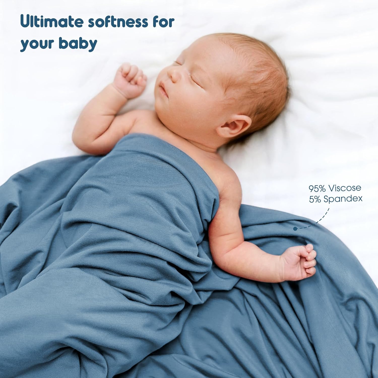 GRSSDER 3 Pack Newborn Swaddle Blanket, Ultra Soft Stretchy Jersey Knit Extra Large Size 33 x 44 Receiving Blankets for Easy Swaddling Baby Snug and Cozy, Comfortable and Lightweight for All Seasons