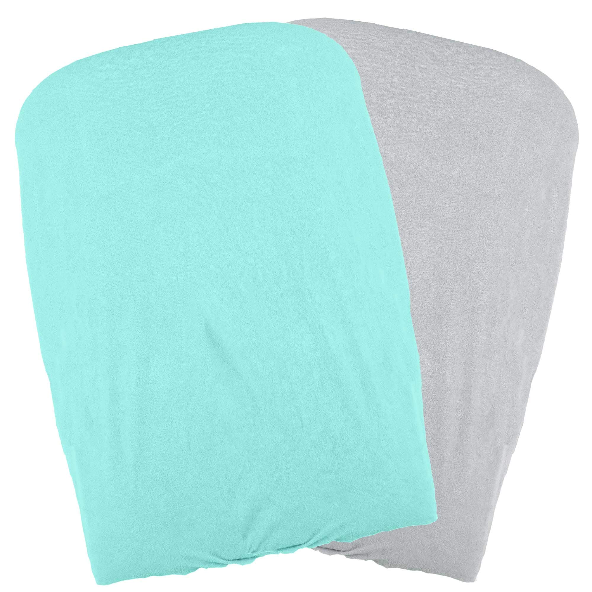 Domiva Set of 2 Changing Mat Covers Aqua/Pearl Green