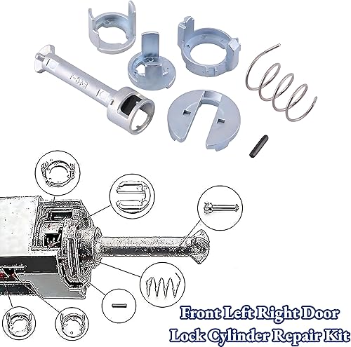 Miniatura 2 de Acouto Kit de reparación de cerradura de puerta para E46 Serie 3 1998-2005 Kit de reparación de cilindro de bloqueo de puerta delantera izquierda