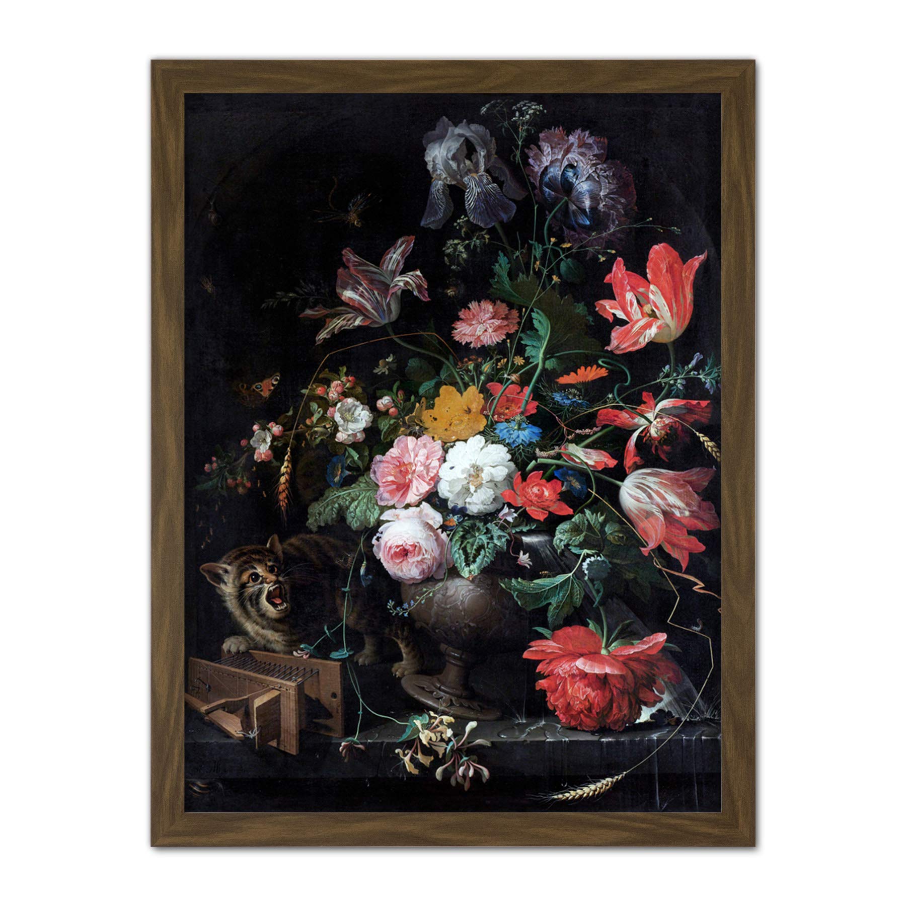 Artery8 Mignon The Overturned Bouquet Painting Artwork Framed Wall Art Print 18X24 Inch