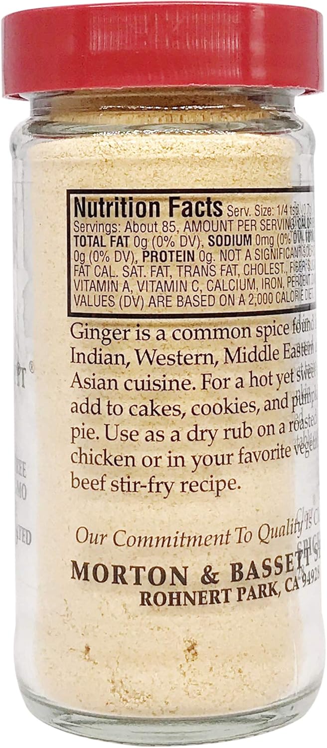 Morton & Bassett Ground Ginger, 2.1-Ounce Jars (Pack of 3)