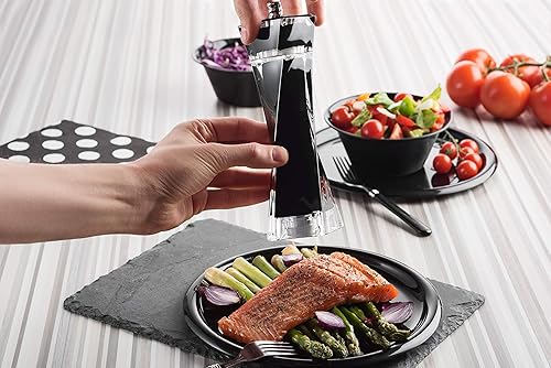 Miniatura 2 de MITBAK Juego de molinillos acrílicos de sal y pimienta blanca  Molinillos de sal marina y pimienta fáciles de usar y equipados con grosor ajustable