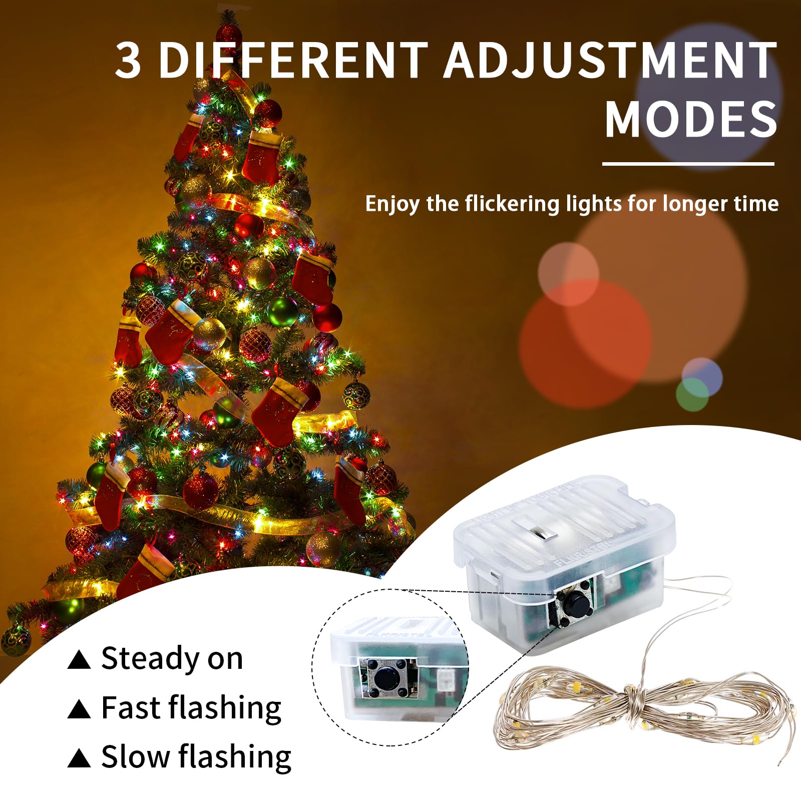 Paquete de 24 luces de hadas de 7 pies, 20 luces LED, funciona con pilas, impermeable, luciérnaga estrellada para tarro masón, fiesta, boda, Navidad, día de San Valentín (24, multicolor)