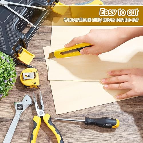 Miniatura 3 de Juexica 48 hojas de tilo, 12 x 8 x 116 pulgadas, hoja de madera contrachapada sin terminar para proyectos de bricolaje, modelos arquitectónicos,