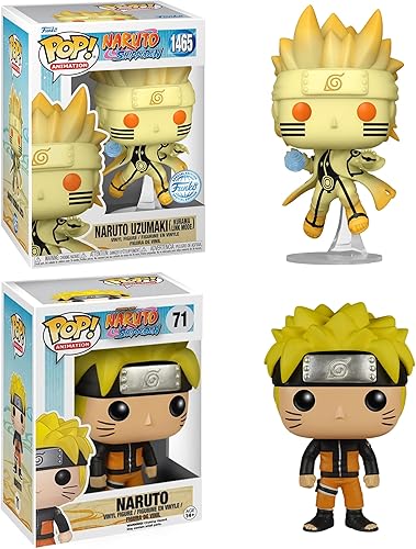 Miniatura 3 de Funko Animación Naruto Shippuden - Naruto Uzumaki en Kurama Link Mode Edición especial Multicolor Exclusivo # 1469 y Naruto Uzumaki #71 Figuras de