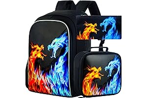 CCJPX 3PCS Backpack for Boys: The Dragon's Roar to School