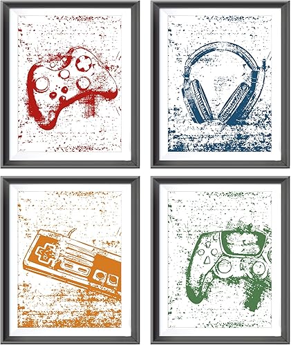Póster retro de videojuegos para el hogar, habitación de niños, sala de juegos, decoración de videojuegos en blanco y negro, arte de pared sin
