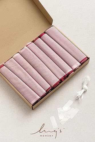 Miniatura 4 de Ling's Moment Fajas de gasa para silla de boda, decoración de pasillo, tela drapeada, sin arrugas, con lazo, 16 unidades, Navidad, rojo y blanco,