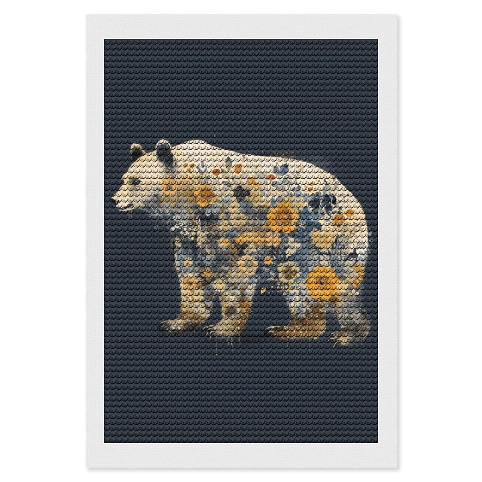 NONHAI Diamond Painting Kits for Adults - DIY Diamond Art Kits for Beginners - Full 5D Paint Drill Diamond Dots Paintings- Painted Bear Diamonds Pictures Gem Art and Craft Wall Decor 8"x12"