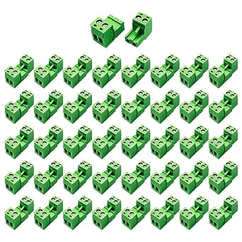 40PCS 2Pin 5.08mm PCB Mount Screw Terminal Blocks + Phoenix Plugs