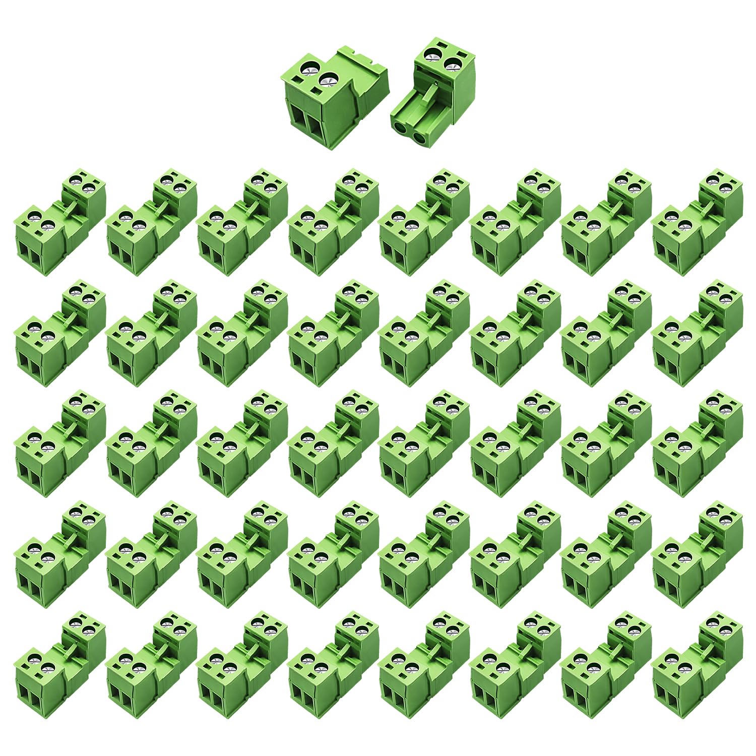 CenryKay 40Pcs 2 Pin 5.08mm Pitch DIY PCB Mount Screw Terminal Block Connector with 40Pcs 2 Pin Phoenix Plug