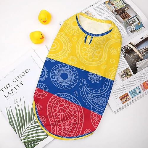 Miniatura 4 de Camiseta suave sin mangas con bandera colombiana de cachemira para mascotas, para cachorros, gatitos y gatos, talla S