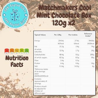 Matchmakers Cool Mint Chocolate Box 120g x2 - A Refreshing Minty Treat for Chocolate Lovers, Ideal for Gifting and Sharing