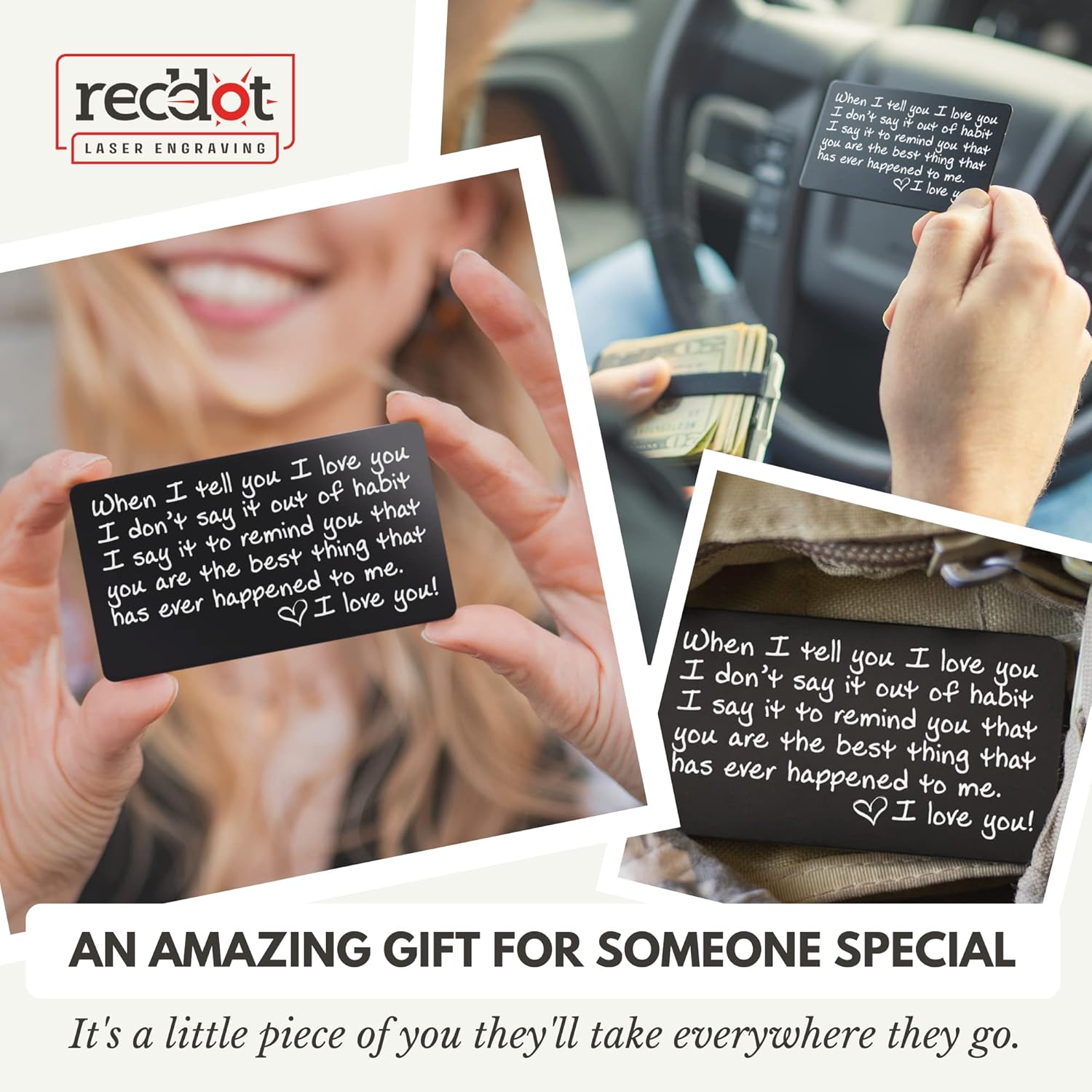 Buy Wallet Card Love Note Engraved Aluminum Anniversary Gifts for Men