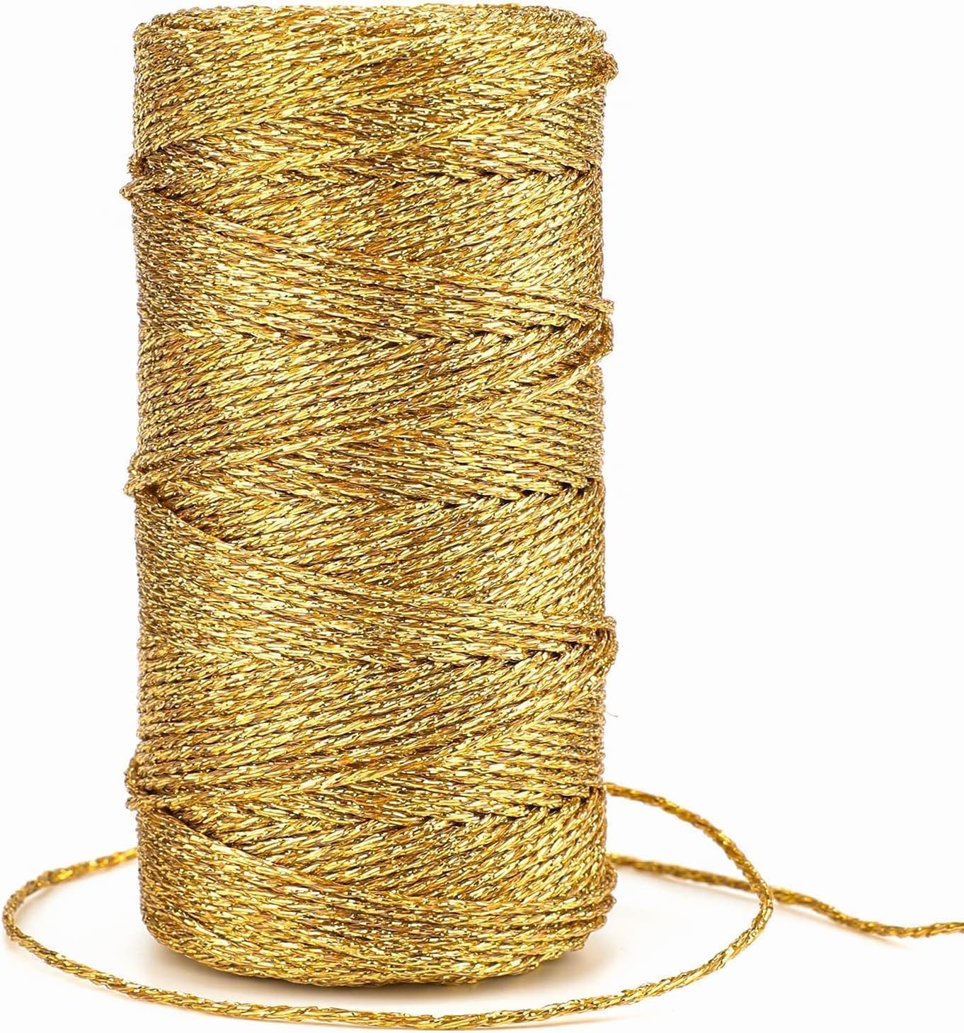 100m Goldschnur Zum Basteln - Metallic Bäckergarn Für Geschenkverpackung & Deko