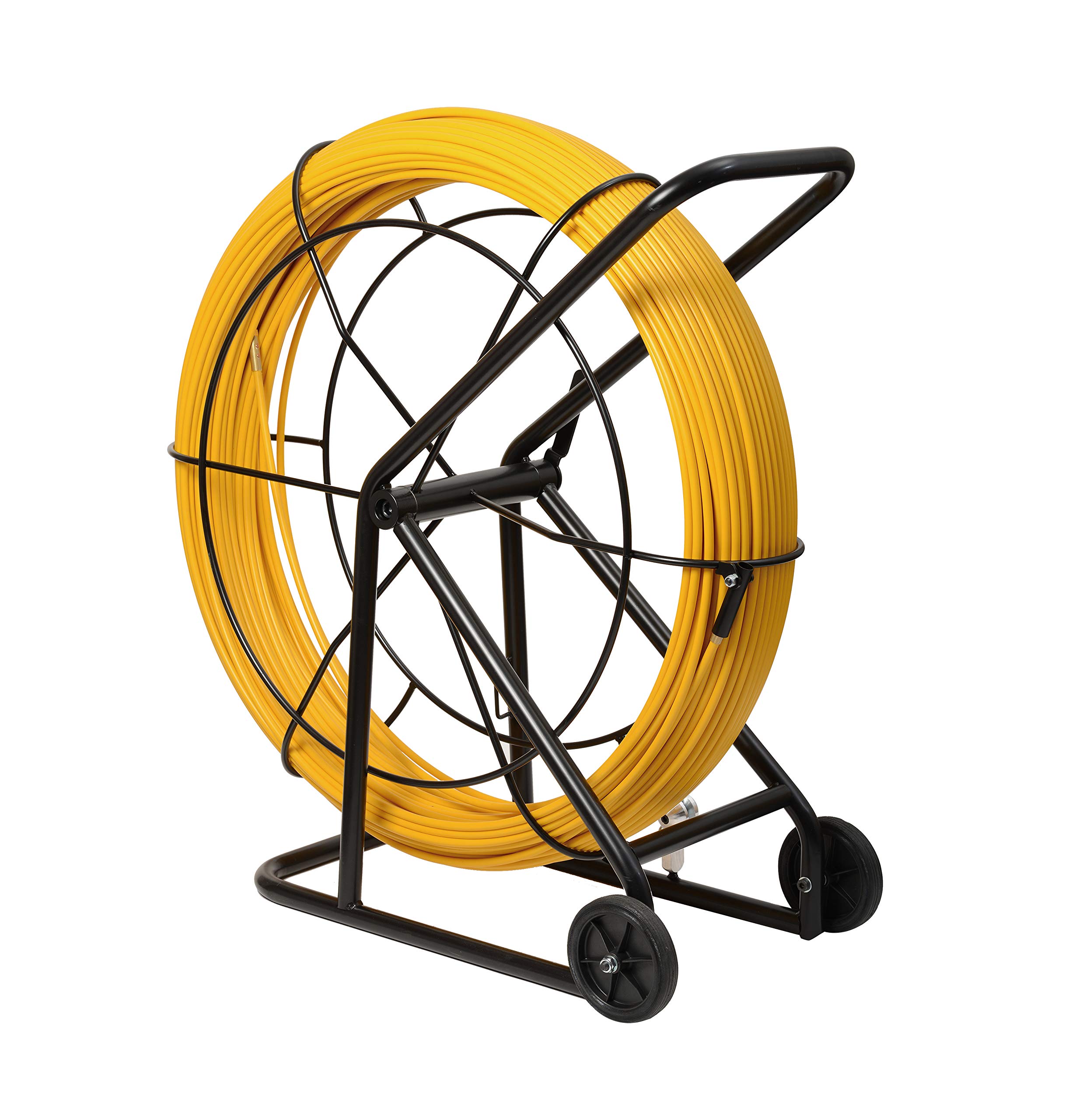 Anguila Pasacable Industrial Fibra Vidrio Amarillo ⌀11mm 150m VH800 | Rígida, sin efecto memoria y gran fuerza de empuje en recto; terminales intercambiables; incluye 2 accesorios