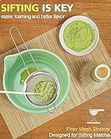 Vista 2 de Juego de batidor matcha Vaiheng con tazón de matcha, soporte de batidor de matcha, batidor de bambú de matcha, cuchara, tamizador, regalos únicos