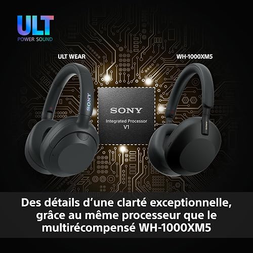 Sony ULT WEAR - Wireless Noise Cancelling Headphones, ULT POWER SOUND, Ultimate Deep Bass, Same Processor as WH-1000XM5, Clear Calls, 30hr Battery, IOS & Android - White - 3