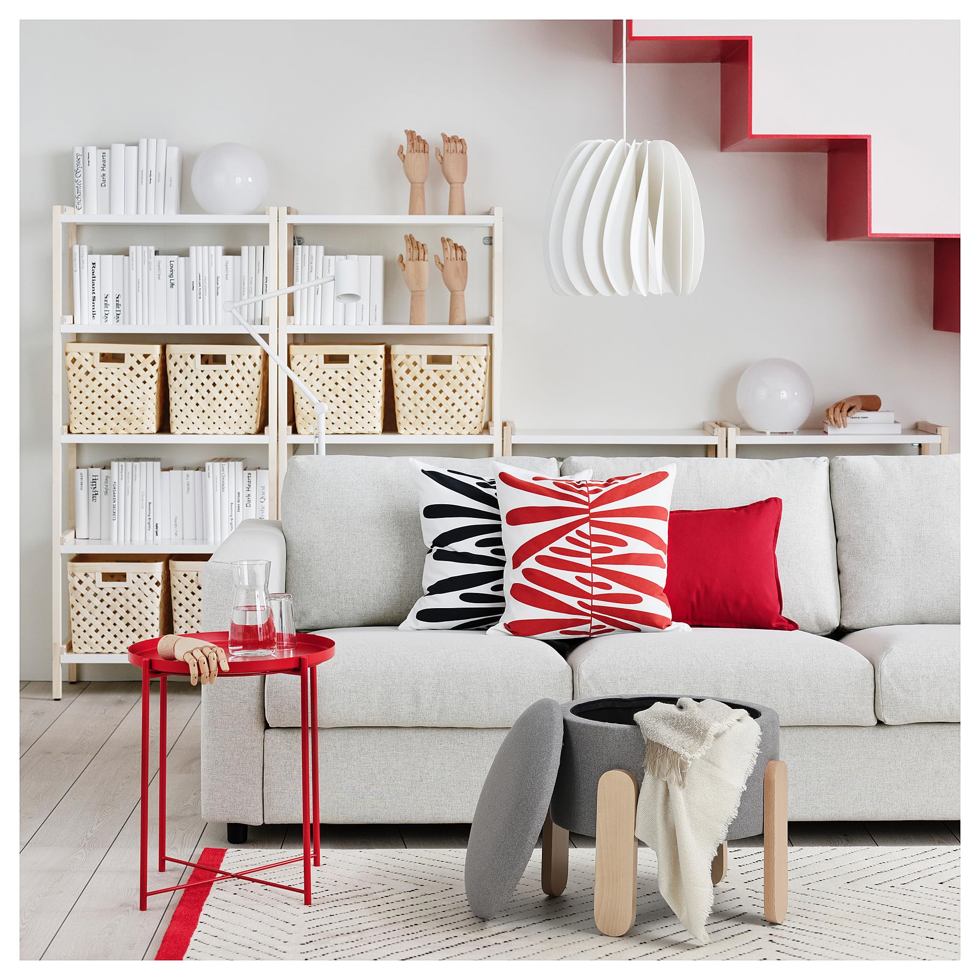 ProTuning FÖRLUNDA Pouf, con contenitore/Tonerud grigio