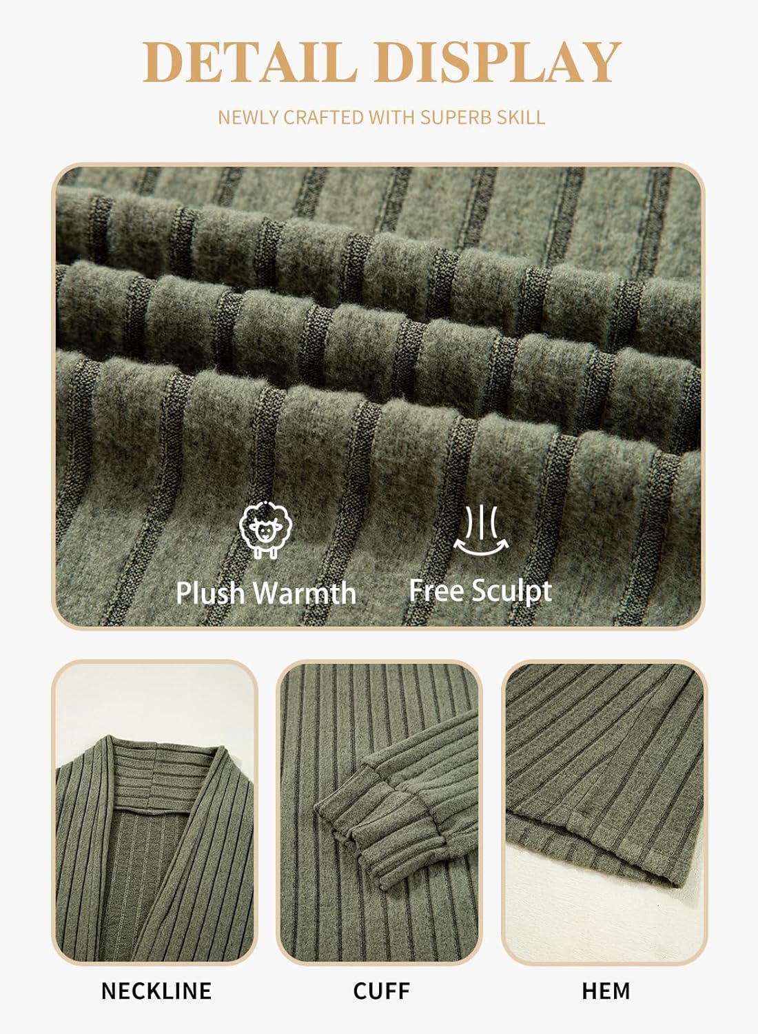 Eytino Womens Plus Size Cardigans Long Sleeve Asymmetrical Knit Open Front Lightweight Cardigan Outwear(1X-5X) - Image 5