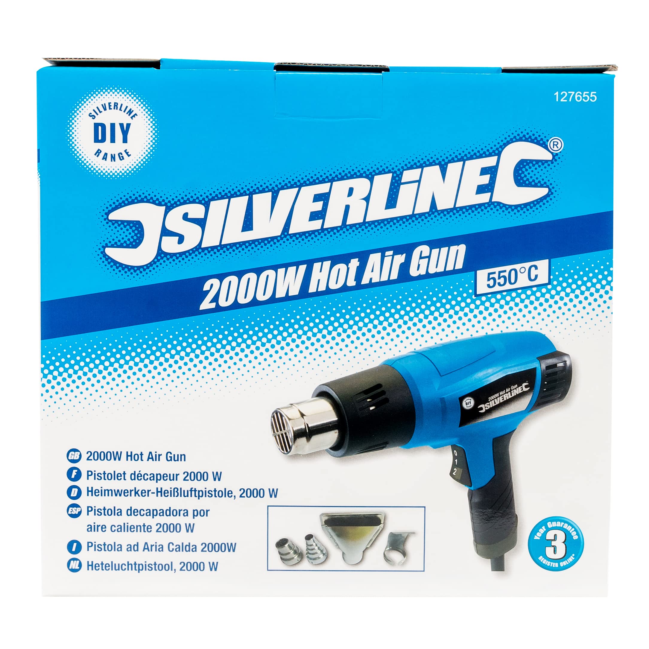 Silverline Tools 127655 - Pistola decapadora por aire caliente 2000 W (550º C)