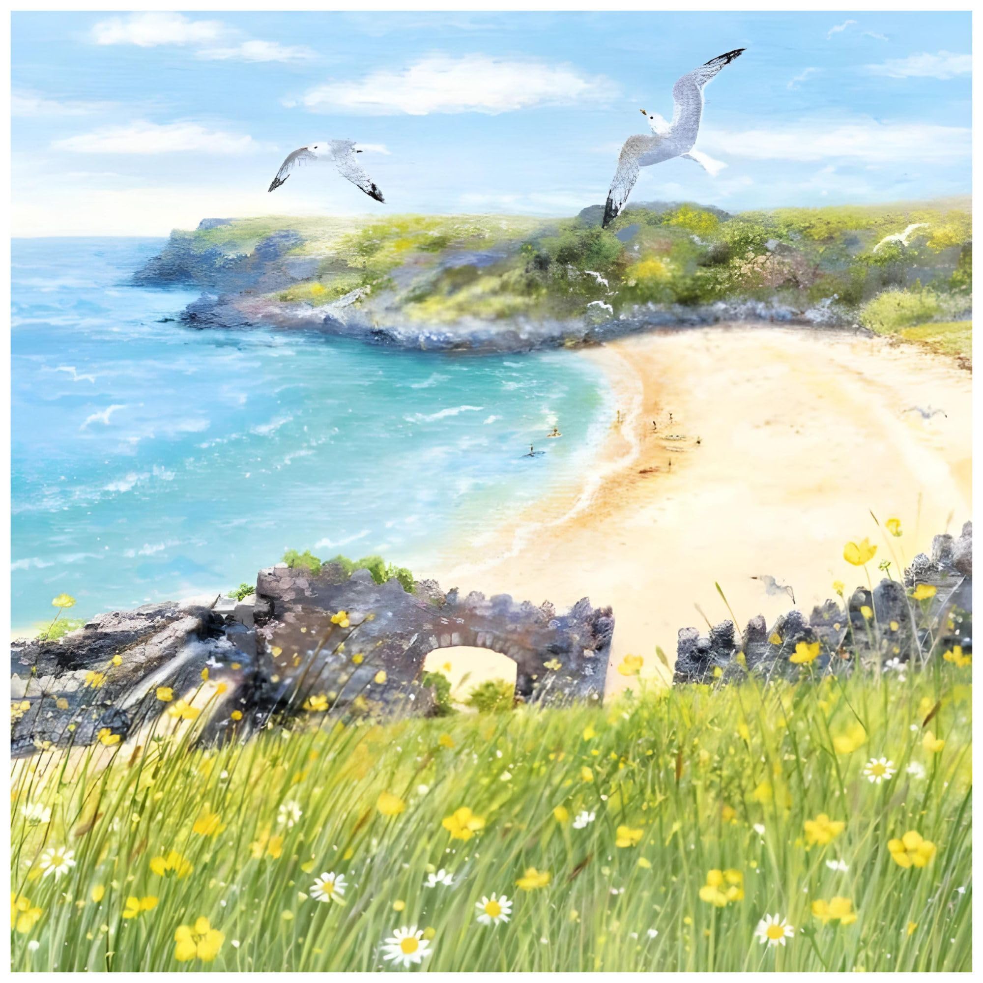 Woodmansterne Birthday/Blank Greeting Card - Blank Card For Men/Women With Lucy Grossmith Summer Park Scene - General Card Suitable For Any Occasion
