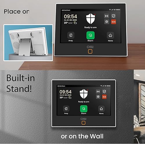 Miniatura 9 de OSI Sistema de alarma para seguridad en el hogar (Gen 2) 11 piezas. DIY, pantalla táctil, detección de movimiento, sensores de contacto, sirena