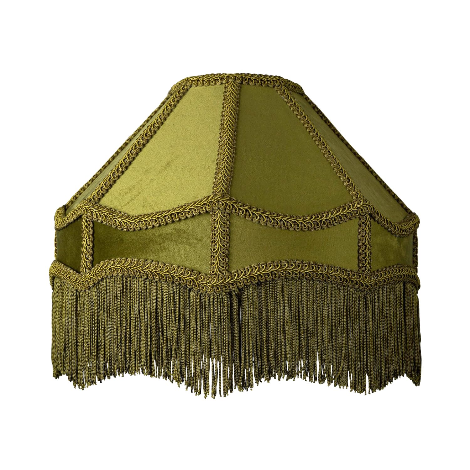 Happy Homewares Victorian Empire Soft Velvet Lamp Shade - Pale Green - 12 inches