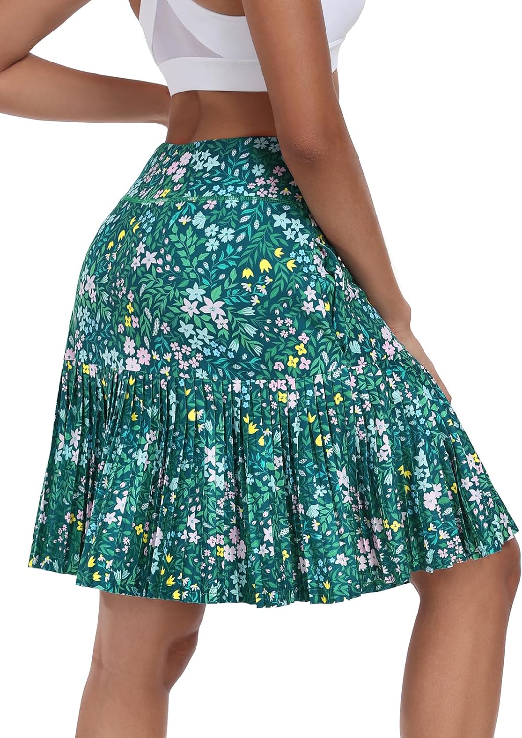 KORALHY 21" Golf Skorts with Pockets Pleated Tennis Skirts with Shorts Knee Length Skort for Athletic, Workout, Casual Wear - Image 4