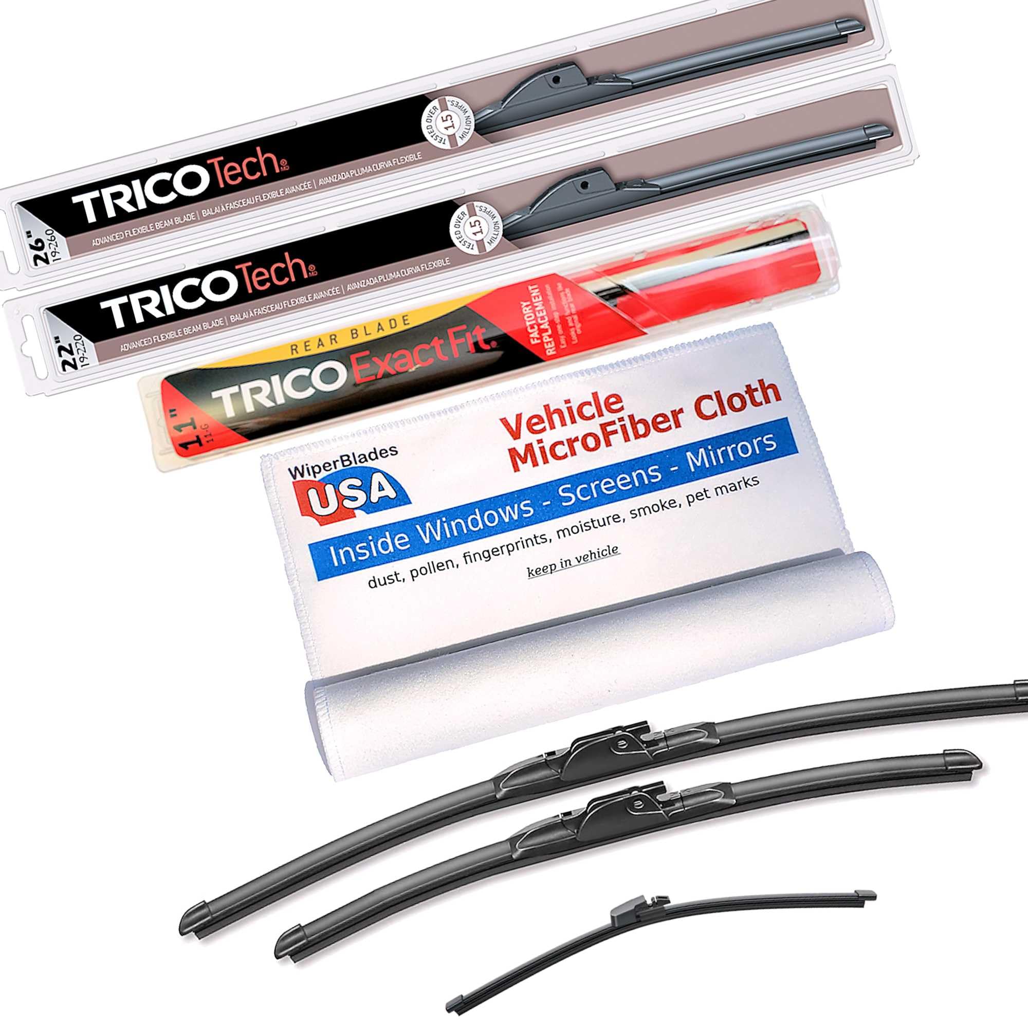 Amazon.com: WiperBladesUSA Beam Blade Wipers compatible with Ford