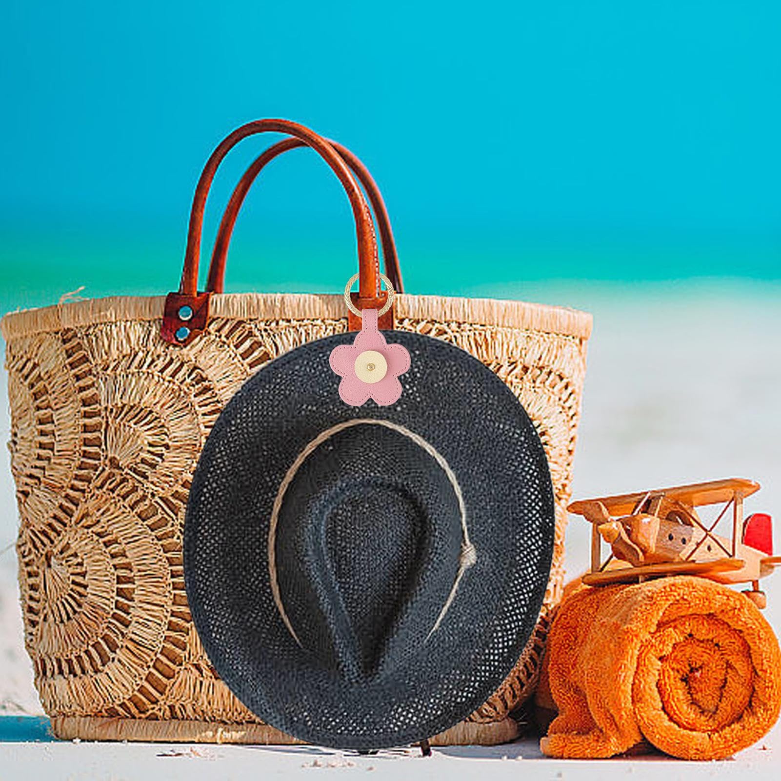 2 Clip Magnetiche Per Cappello NECXON - Pelle, Rosa E Bianco, Per Borse E Valigie, Viaggi Senza Mani - Foto 6