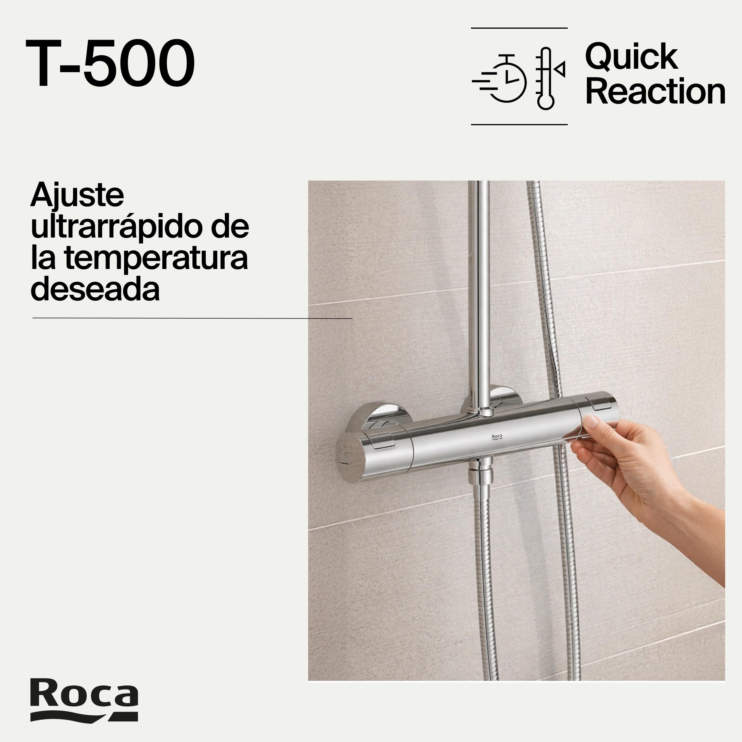 Roca,T-500,Grifería termostático exterior para ducha,A5A2E18C00