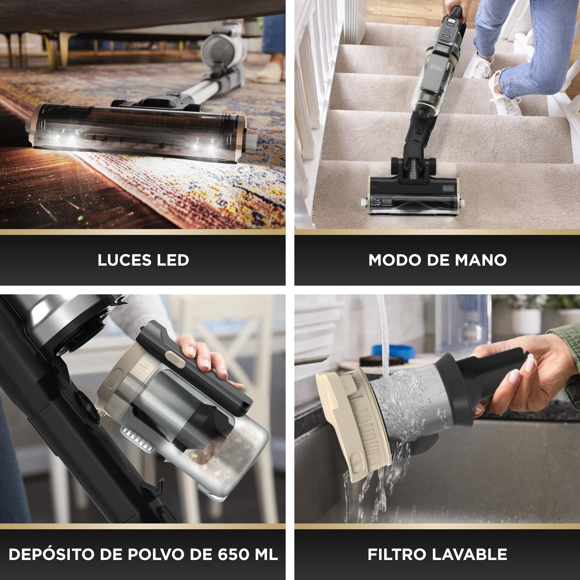 BLACK+DECKER POWERSERIES PREMIER Aspiradora escoba sin cable de 18 V, BSV525BLPA-QW