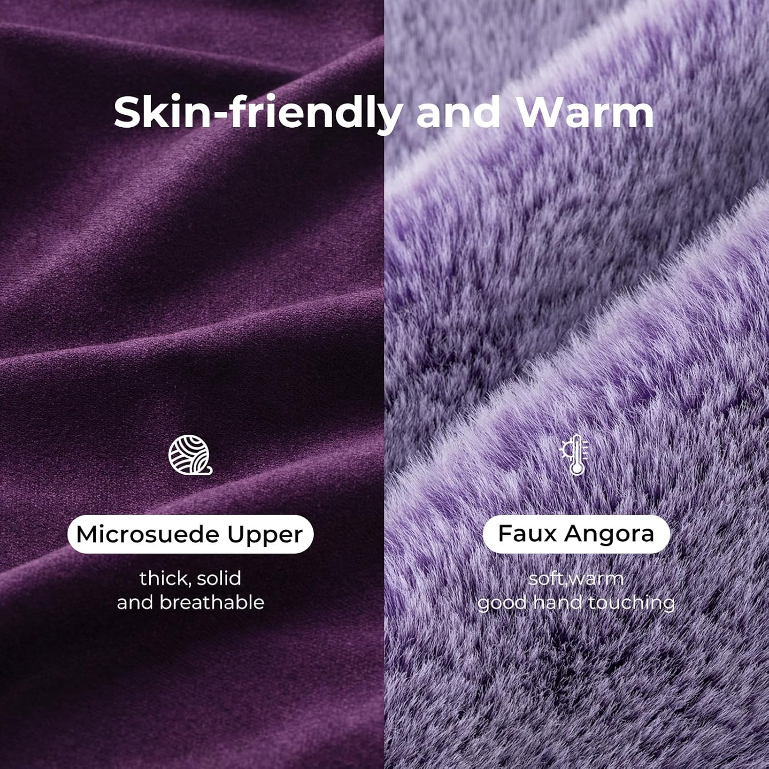 HomeTop Women's Classic Microsuede Memory Foam Slippers Durable Rubber Sole with Warm Faux Fur Collar - Image 5