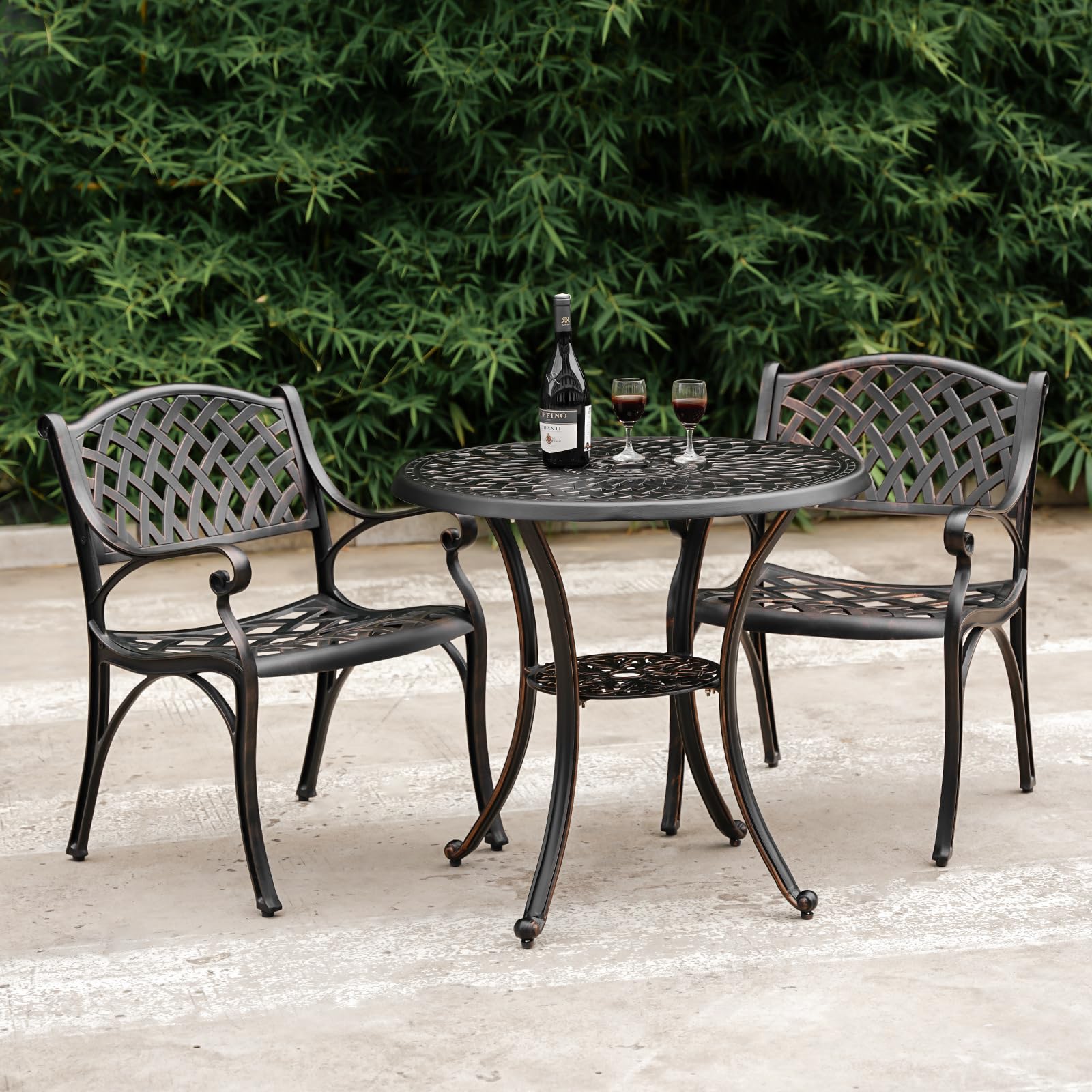 metal 2 chair patio set