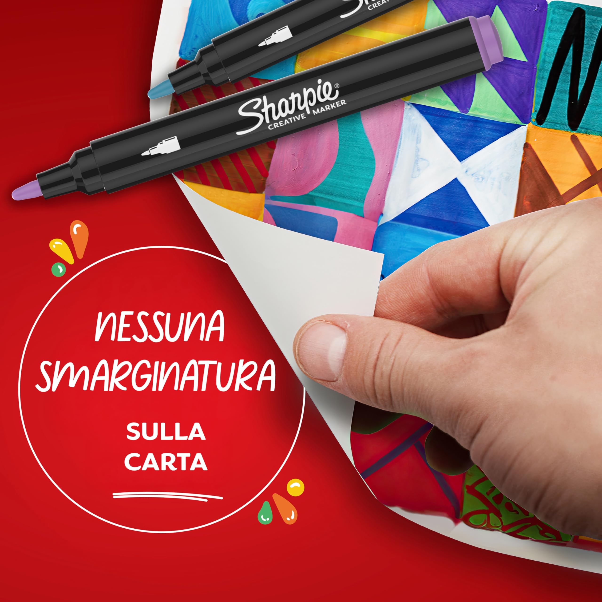 Sharpie Creative Marker Pennarelli Acrilici per Hobby Creativi | Pennarelli a base d'acqua con punta tonda | Toni caldi | Ideali per Fai da Te Decorazioni e Scuola | Set da 36