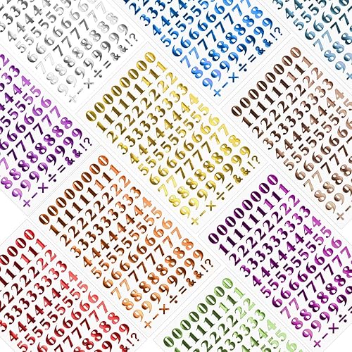 Vista 3 de 10 hojas de letras de números de material PU, autoadhesivas, para planificar la vida diaria, diarios de viñetas, álbumes de recortes, calendarios