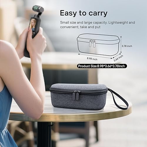 Miniatura 7 de STARTRC PHOTO Bolsillo 3 de doble capa Estuche de transporte portátil Duro Bolsa de almacenamiento ligero Correa de muñeca Bolso para DJI Osmo