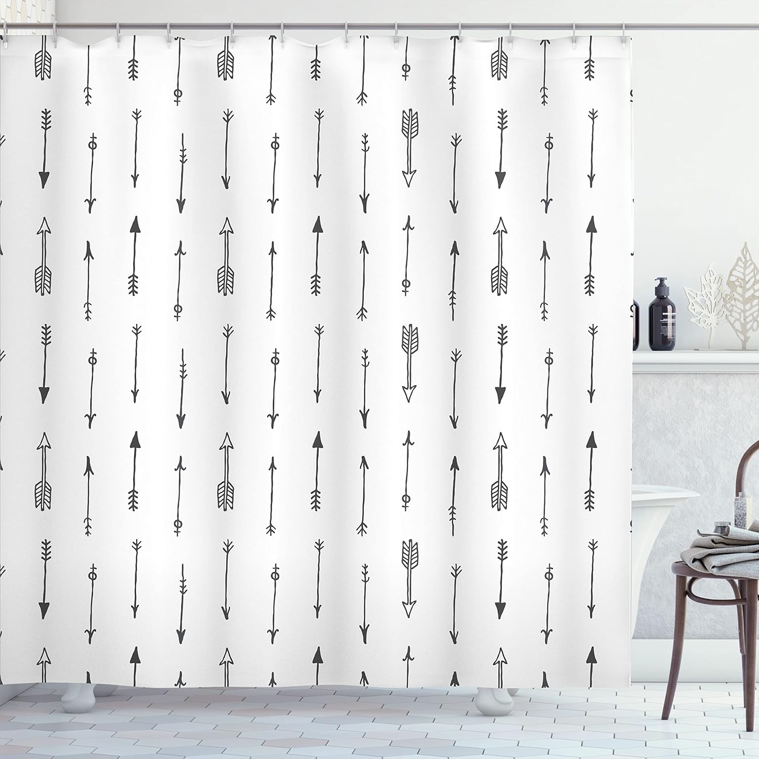 Ambesonne Japanese Shower Curtain, A Circle Rustic Doorway and Gate Opening of a National Park Sublime Habitat Natural Scenery Image, Cloth Fabric Bathroom Set with Hooks, 69" W x 70" L, Green Brown