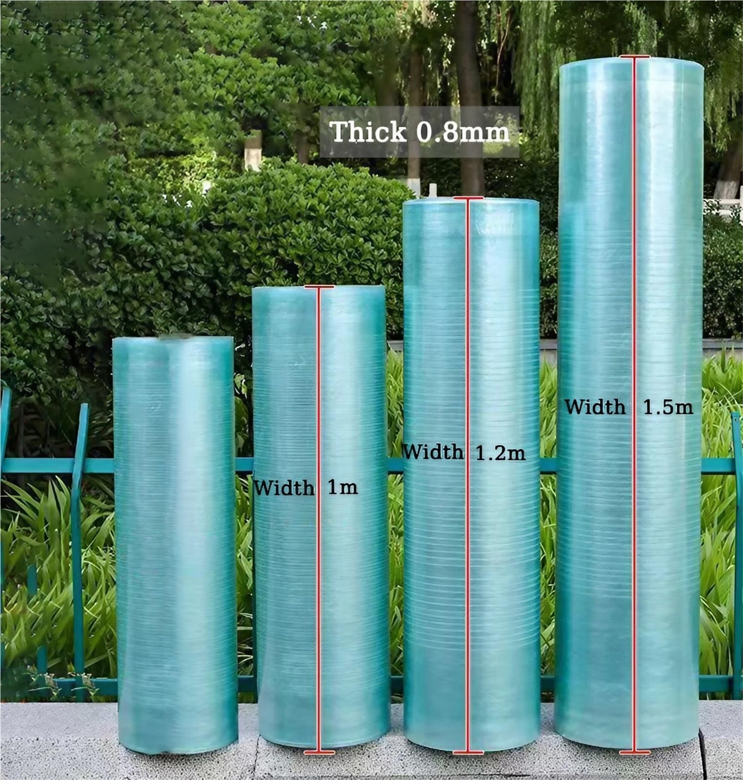 Policarto Film transparent 0,8 mm pour serre – Protection contre la lumière du jour – Panneau extérieur résistant aux intempéries 1 x 10 m