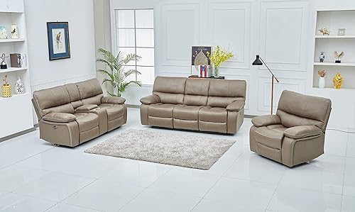 Miniatura 9 de Betsy Furniture Juego de sofá reclinable eléctrico de microfibra 8007 (color pardo, sofá eléctrico+sofá biplaza)