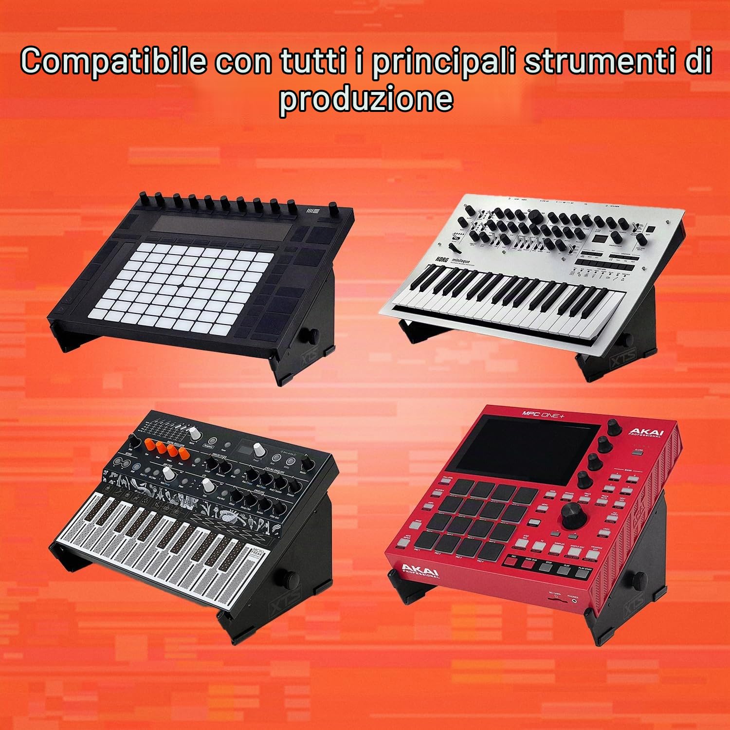 XTS Stand Large, supporto (supporto da tavolo stabile e portatile, per pedali, sintetizzatori, con larghezza regolabile da 26,67 a 46,36 cm, angolo di inclinazione di 30 gradi)