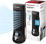 Honeywell QuietSet Personal Table Fan, Oscillating Personal Desk Fan with Quiet Operation, 4 Levels of Power and Sound, Black, HTF210B