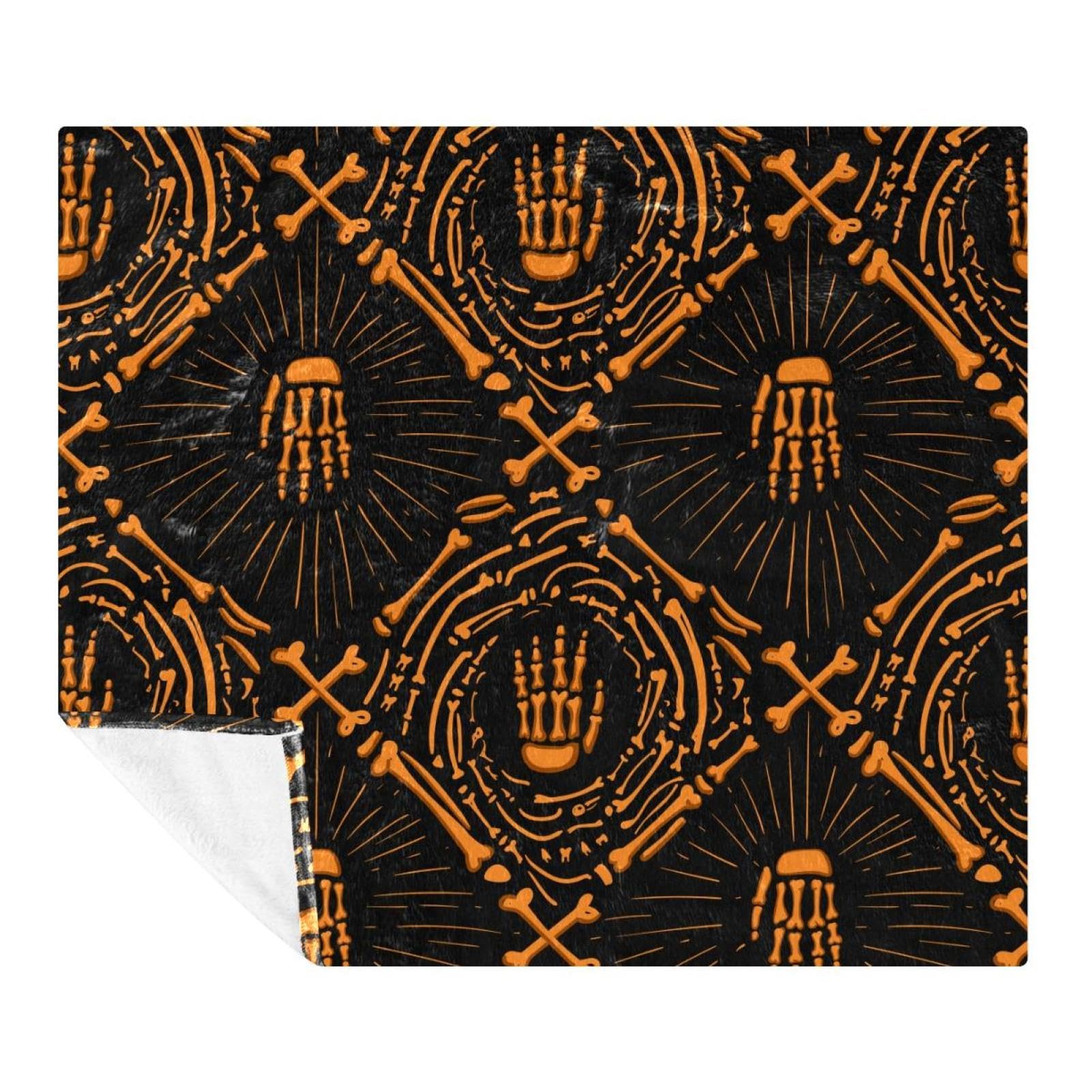 Couverture polaire d'Halloween légère anti-froid plaid microfibre canapé