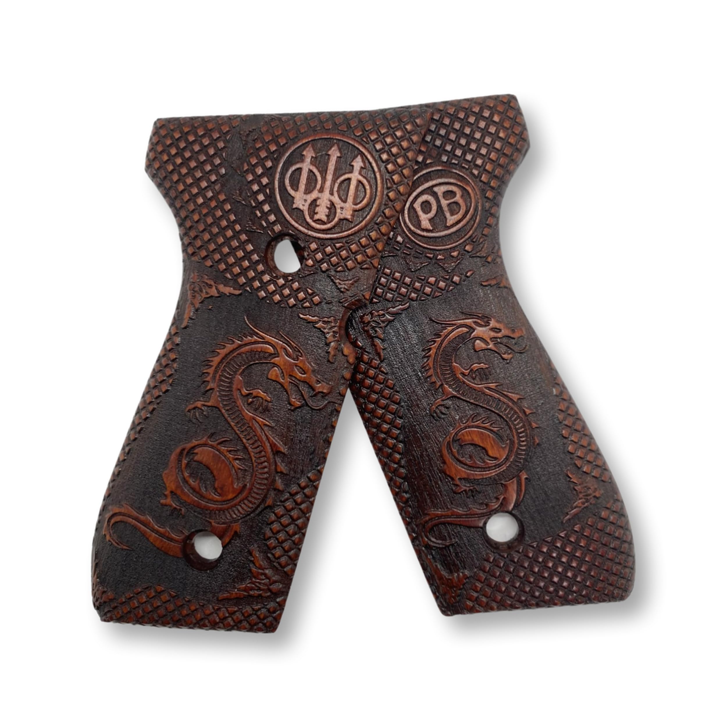 Manopole in legno fatte a mano per Beretta 92FS, 92, 92F, 92A1, 92FS INOX, 92G, 92D, 96, 96D, 96A1, M9, M9A1 e Girsan Regard MC Grips, Cachas para 9mm Beretta 92FS (92 F - Pottery Dragon)