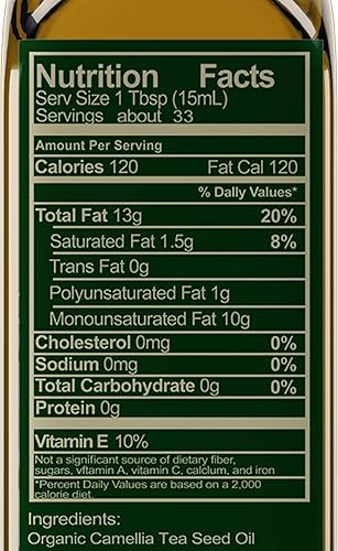 Miniatura 9 de Arette Aceite de semilla de té orgánico certificado USDA virgen extra sin sabor extra ligero prensado en frío 17 onzas 169fl oz