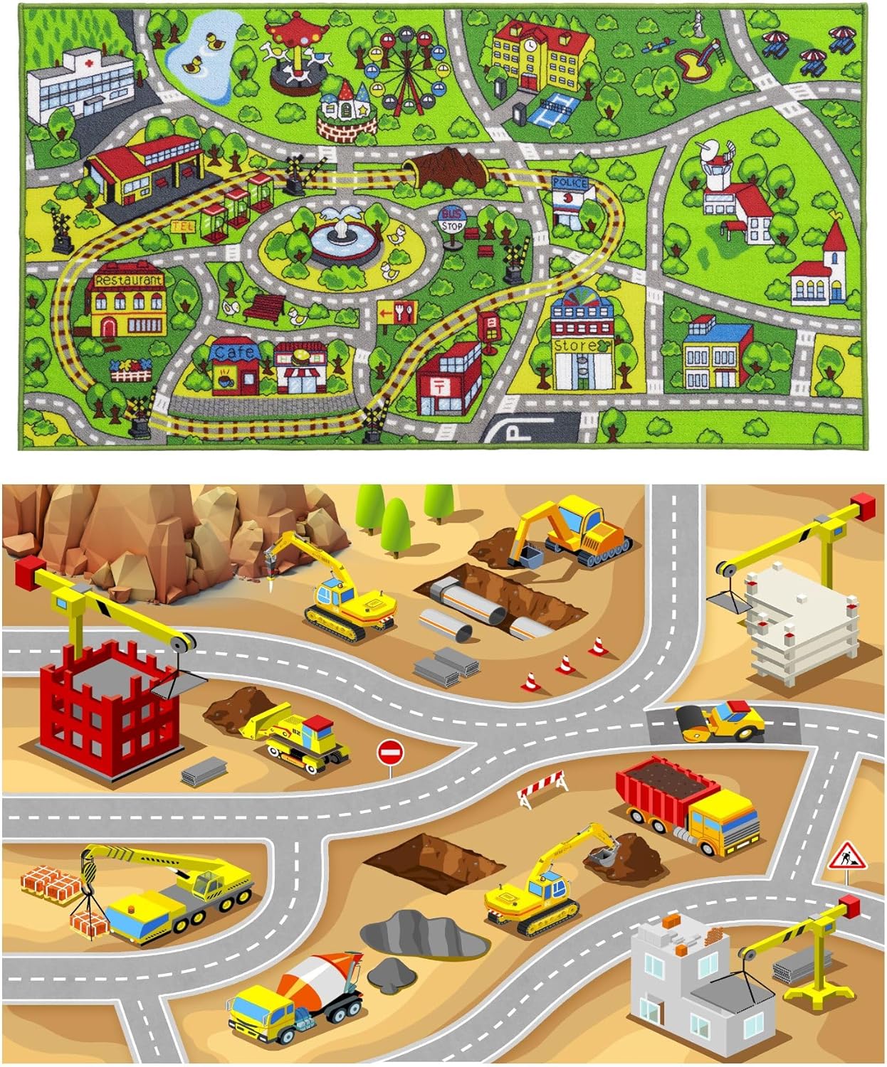 Kids Car Rug Car Mat for Kids Toy Cars,Construction Rug,Kids Carpet Playmat Rug Kids Car Play Rug Play Mats for Floor